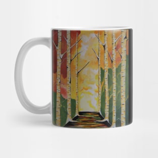 MEET Me By The Birch Trees Acrylic Painting Mug